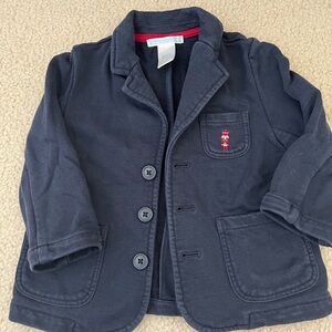 Janie and Jack Navy Blazer with Red Nutcracker Accent